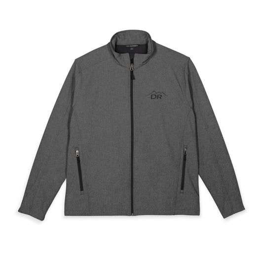 Drift Range Men's Embroidered Soft Shell Jacket — Lightweight Water-Resistant Casual Outerwear