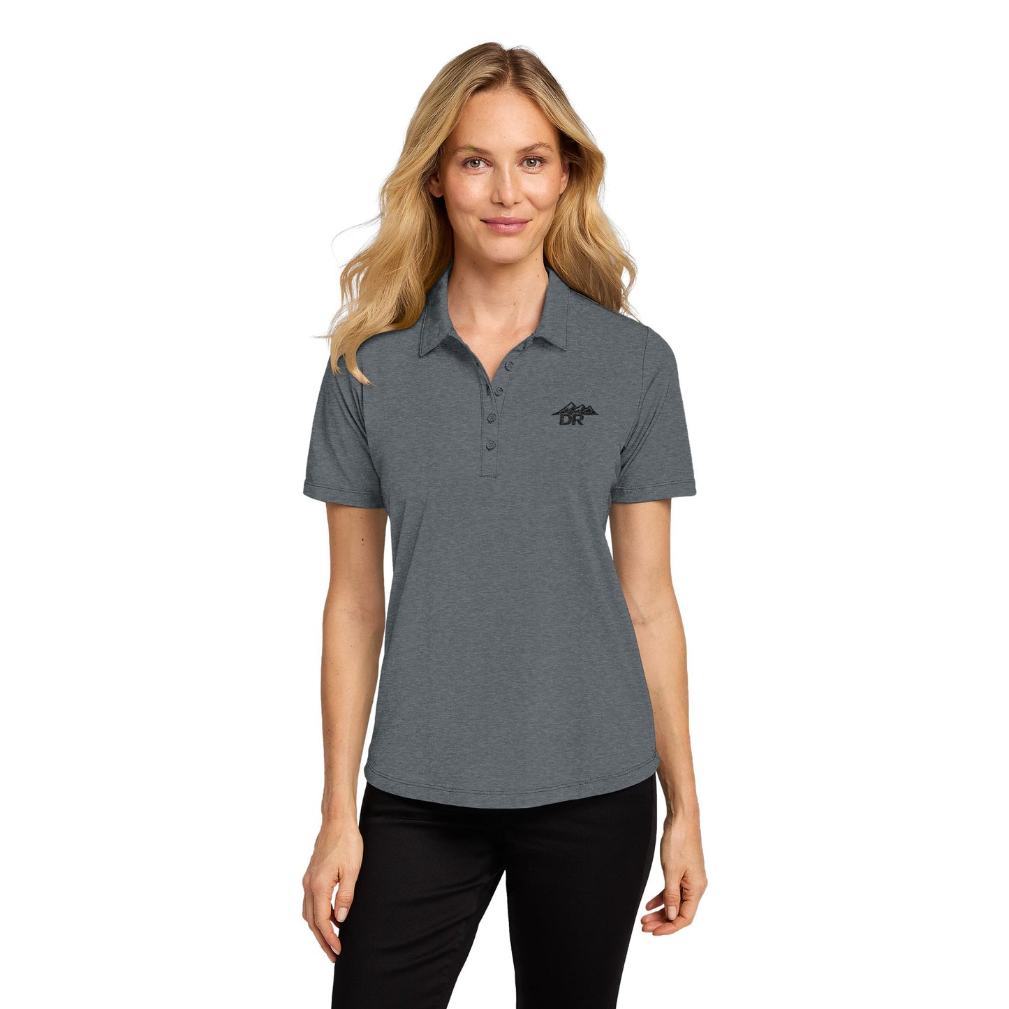 Ladies Polo — Embroidered DR Mountain Chest Logo