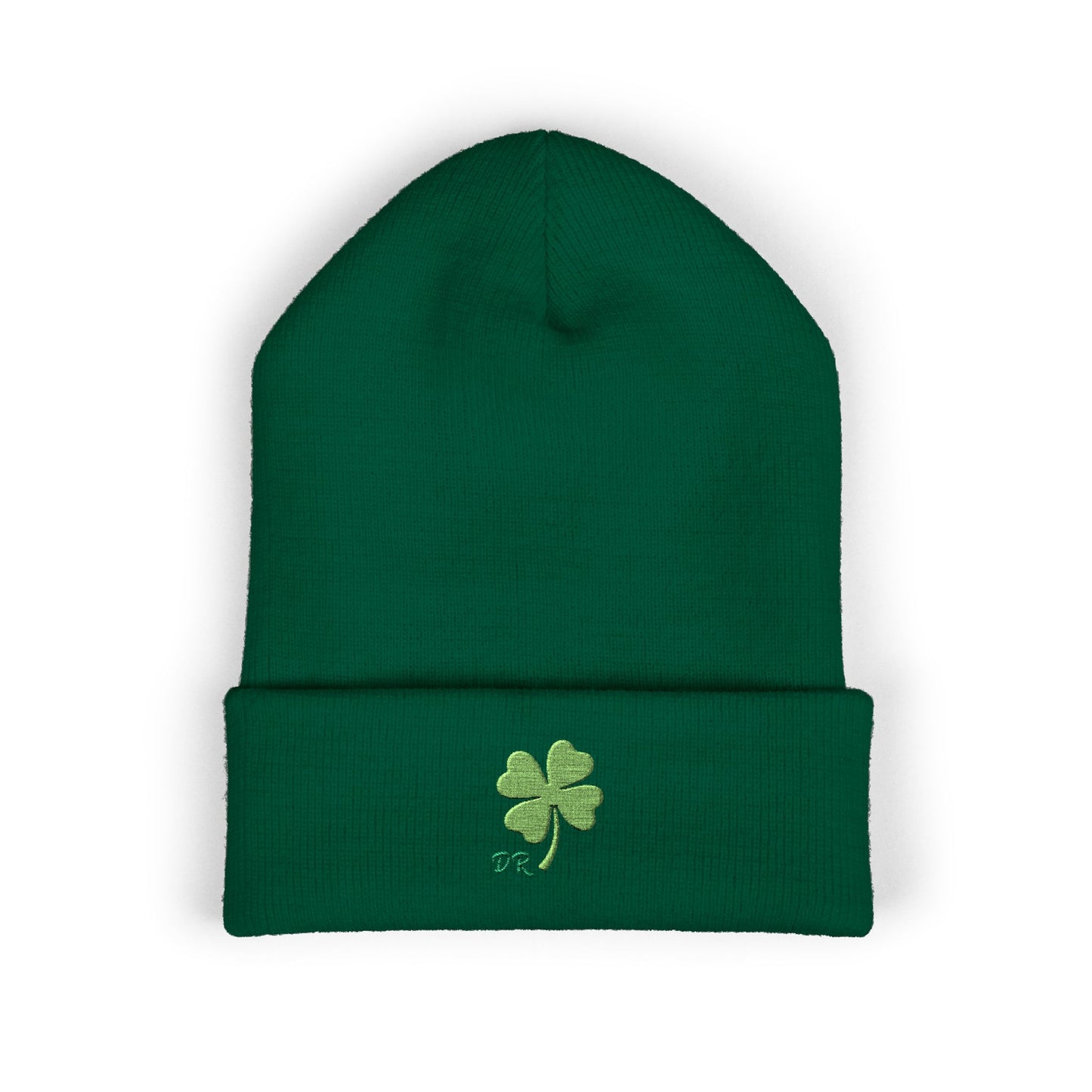 Embroidered Shamrock Cuffed Beanie