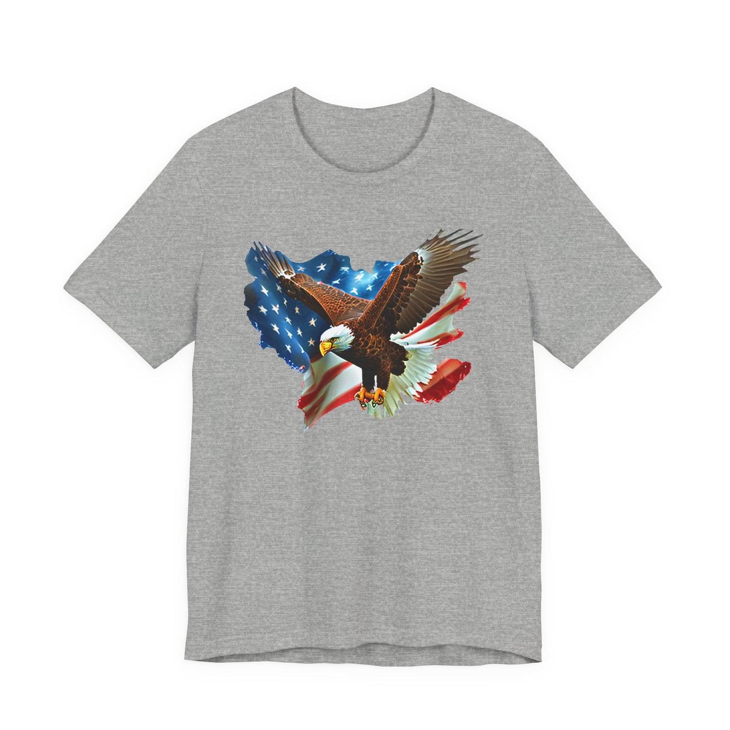 Eagle & American Flag T-Shirt — Patriotic Bald Eagle Tee for 4th of July