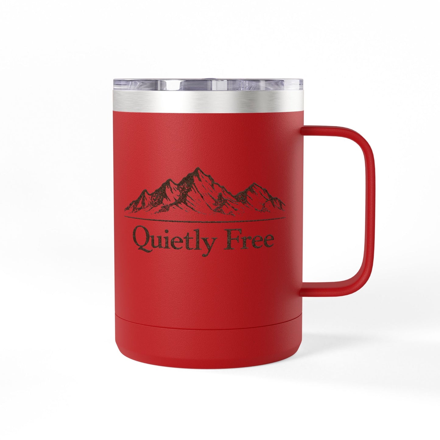 Quietly Free Mountain Insulated Coffee Tumbler - 15oz Travel Mug