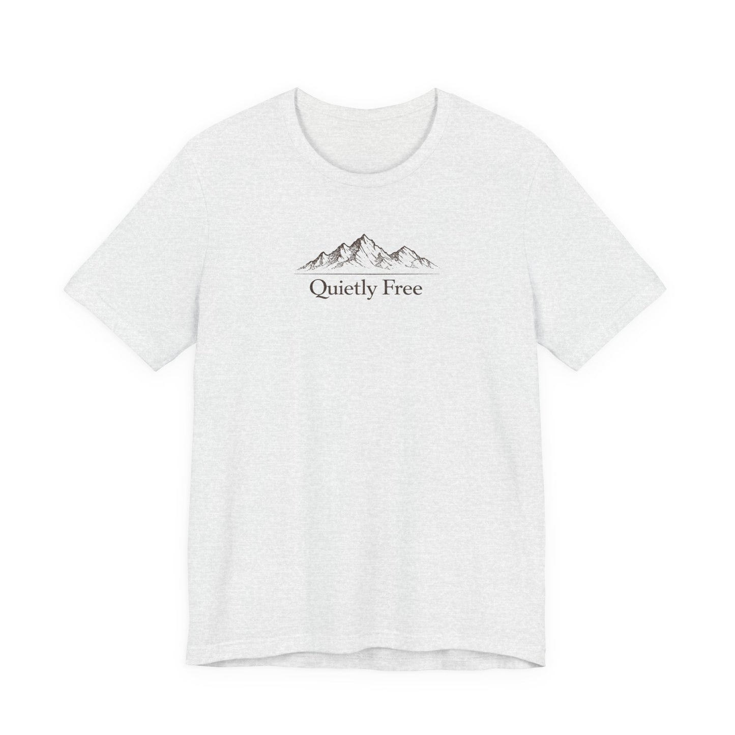 Quietly Free Mountain T-Shirt — Minimalist Nature Tee