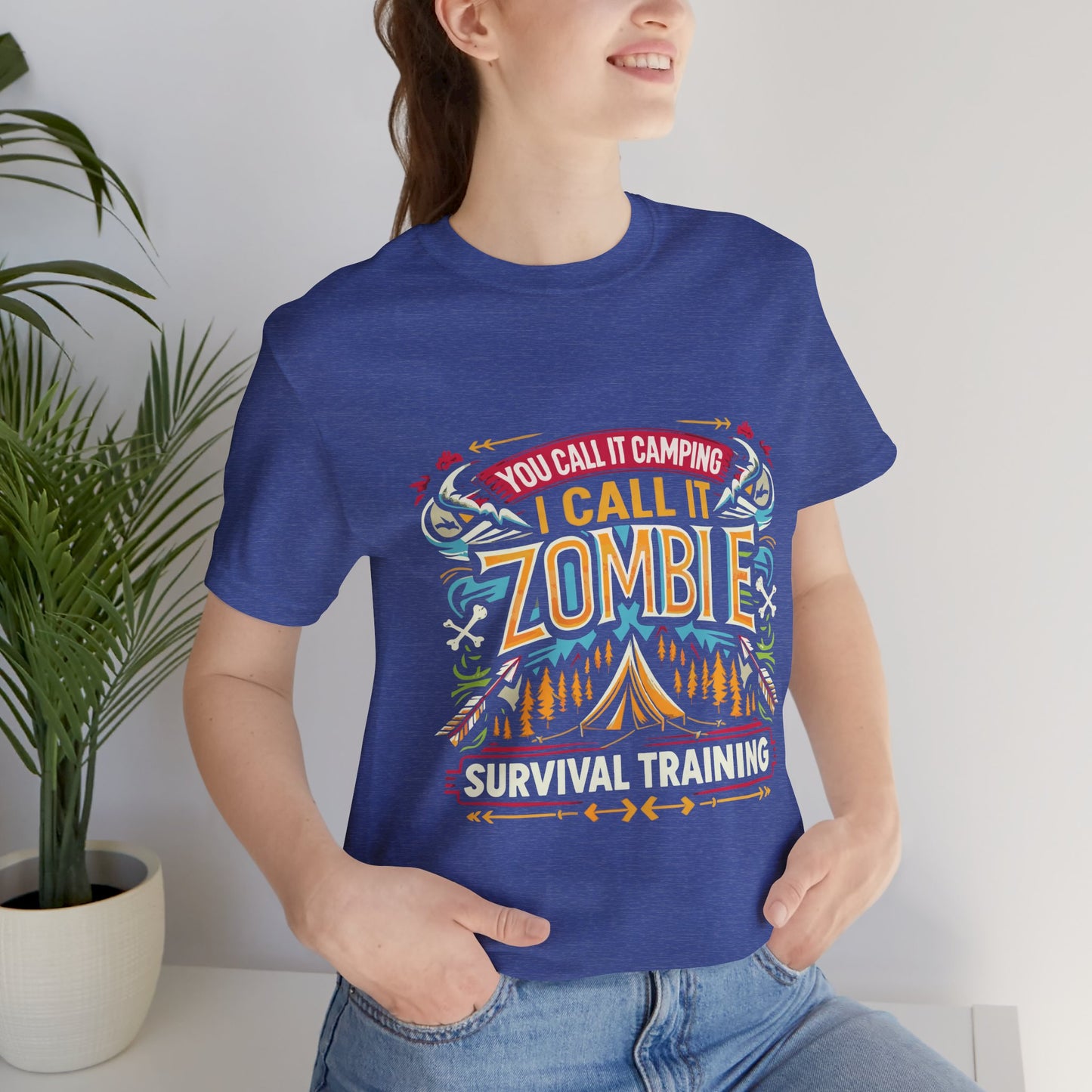Camping Zombie Survival Training T-Shirt — Funny Outdoor Camping Tee