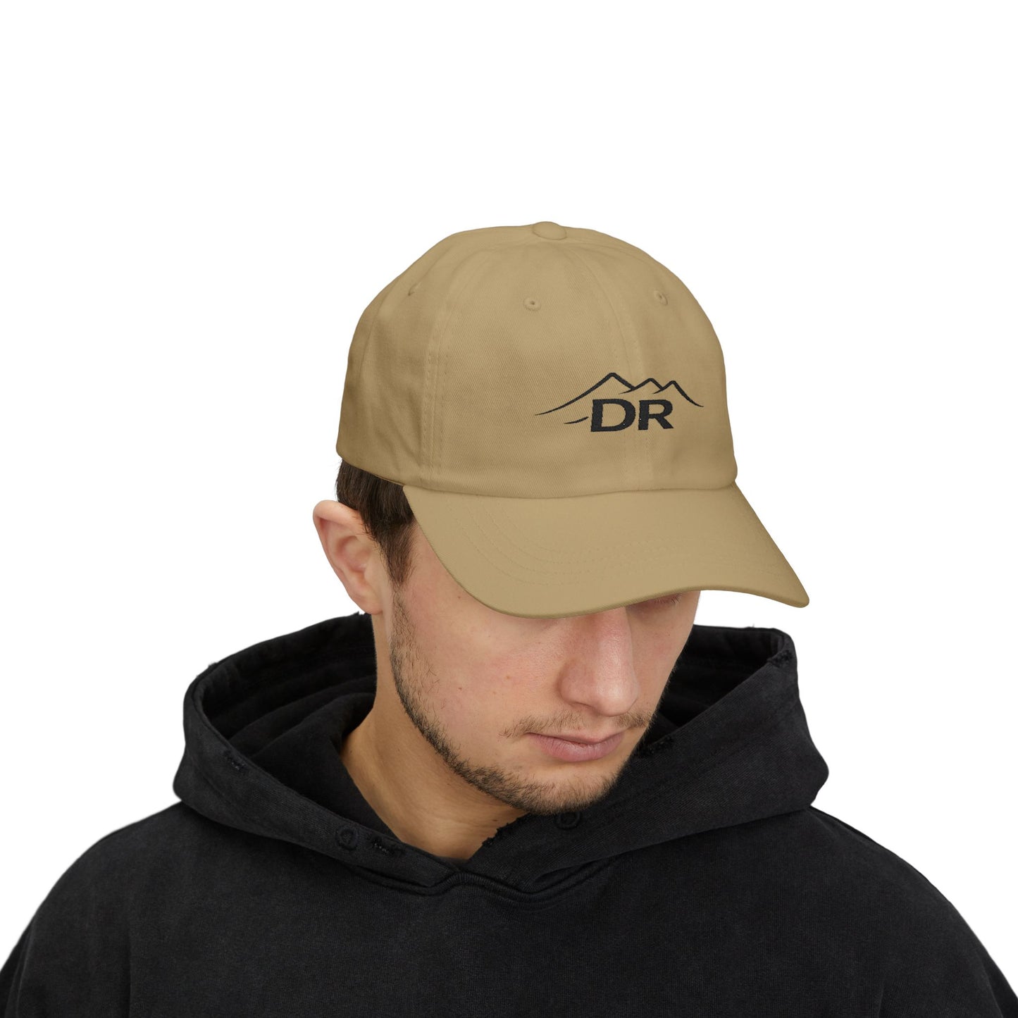 Drift Range Dad Cap with Mountain 'DR' Embroidery — Casual Outdoor Baseball Hat