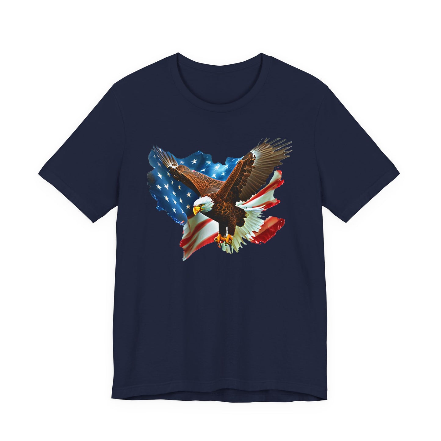 Eagle & American Flag T-Shirt — Patriotic Bald Eagle Tee for 4th of July
