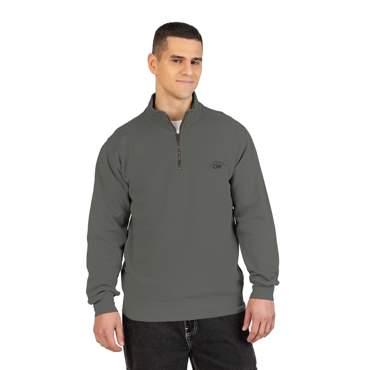 Drift Range Quarter-Zip Sweatshirt — Minimalist Gray Pullover