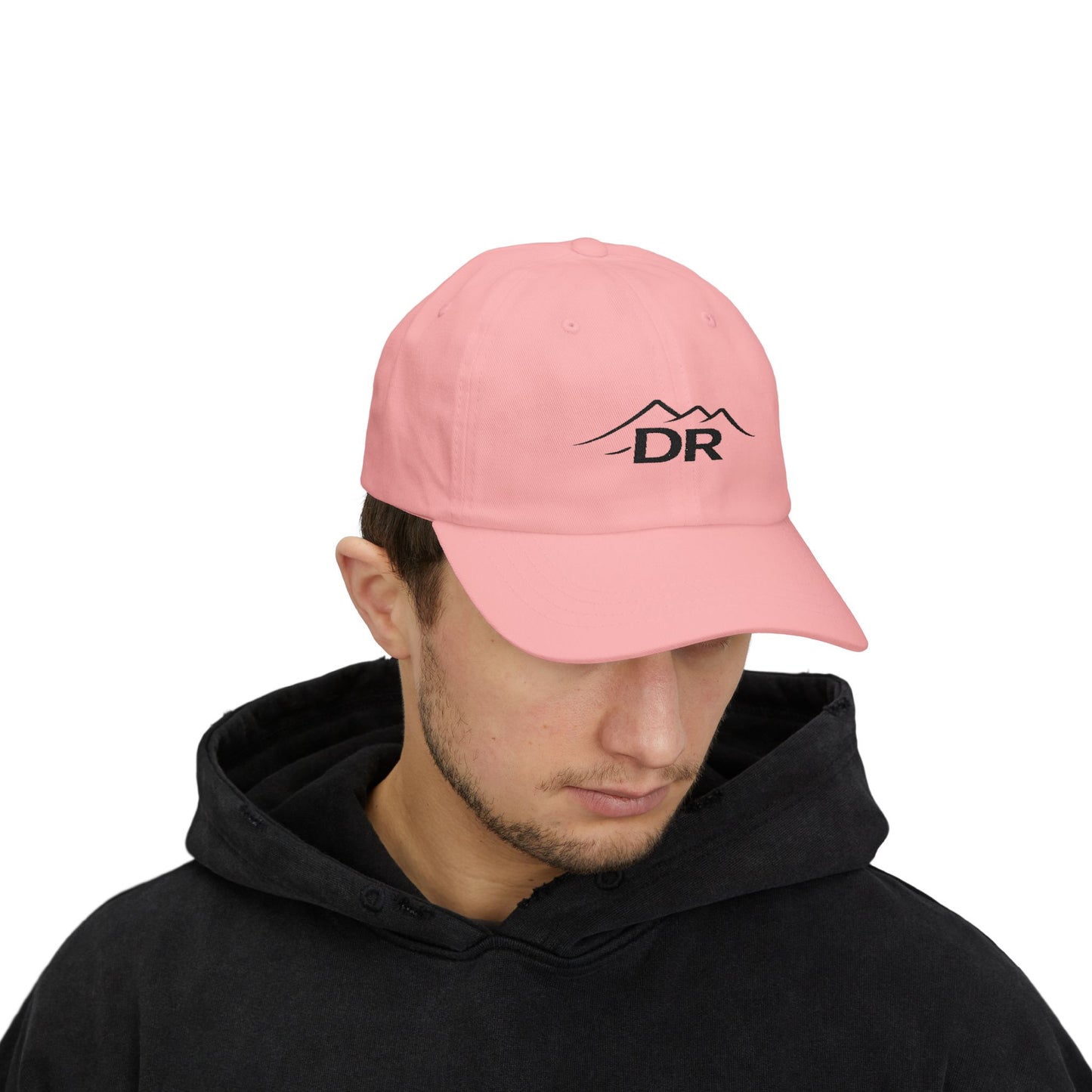 Drift Range Dad Cap with Mountain 'DR' Embroidery — Casual Outdoor Baseball Hat