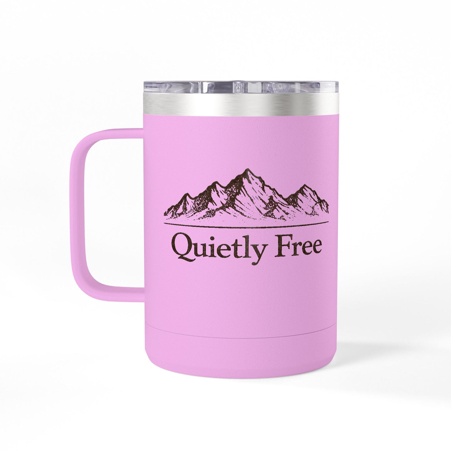 Quietly Free Mountain Insulated Coffee Tumbler - 15oz Travel Mug