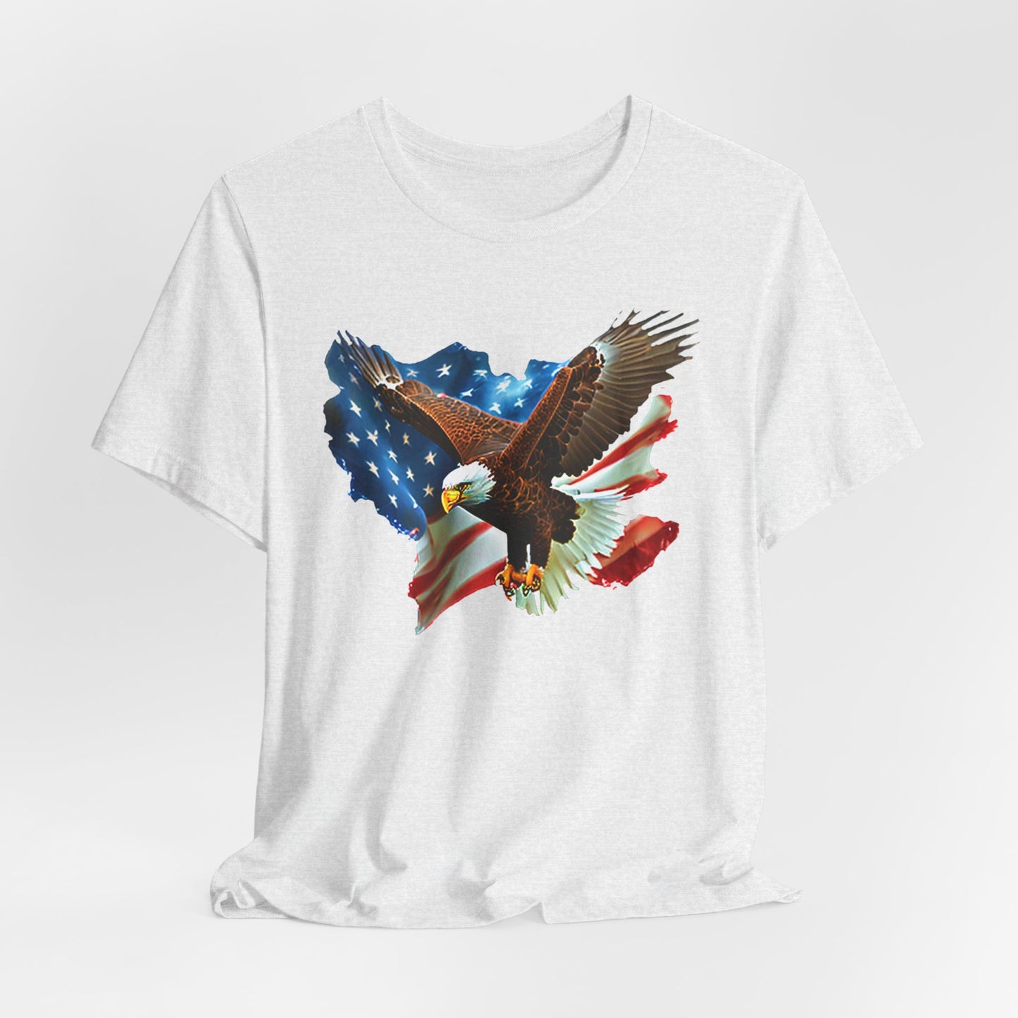Eagle & American Flag T-Shirt — Patriotic Bald Eagle Tee for 4th of July