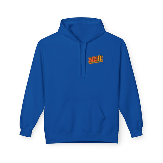 Meh Graphic Hoodie — Casual Retro Typography Pullover