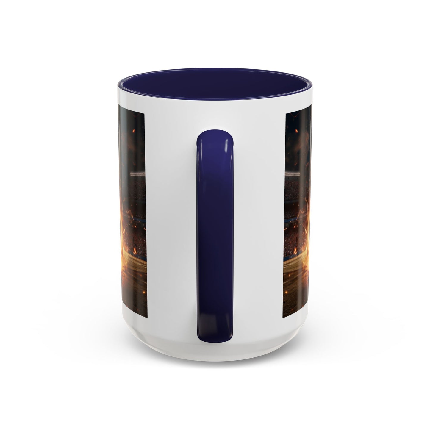 American Football Coffee Mug – Patriotic Flag & Fiery Football Accent Mug (15oz)