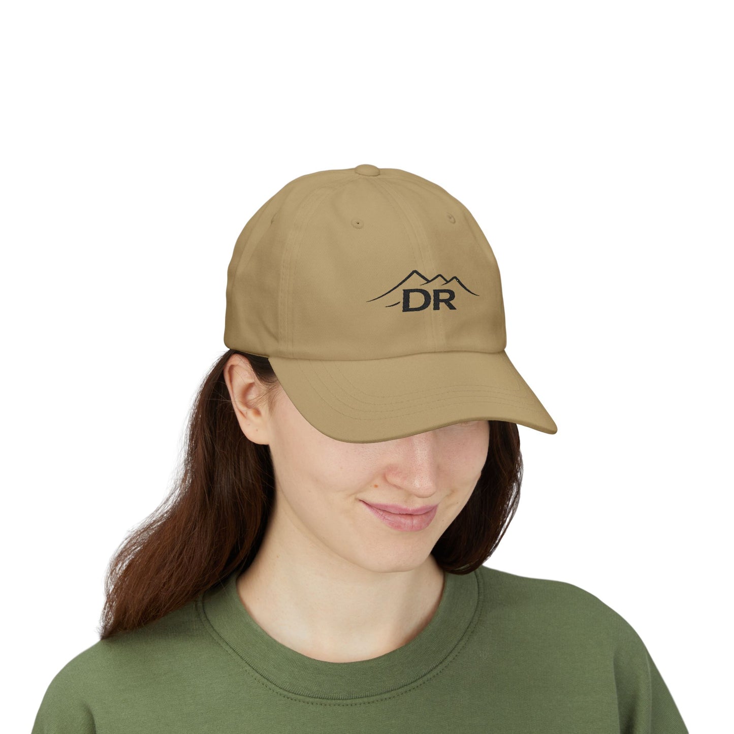 Drift Range Dad Cap with Mountain 'DR' Embroidery — Casual Outdoor Baseball Hat